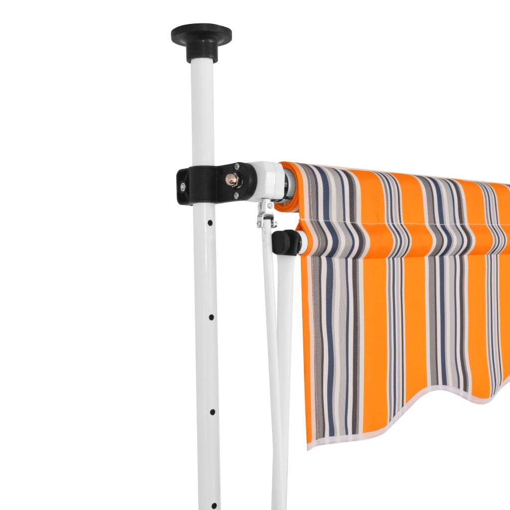 Retractable Awning Manually Operated 350 cm Yellow/Blue Striped