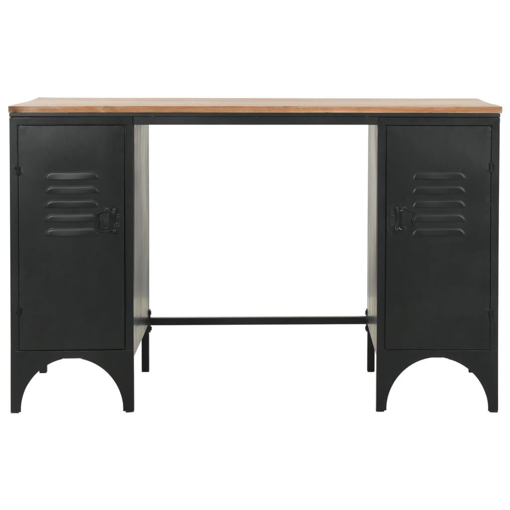 Desk with stand made of solid fir wood and steel 120x50x76 cm