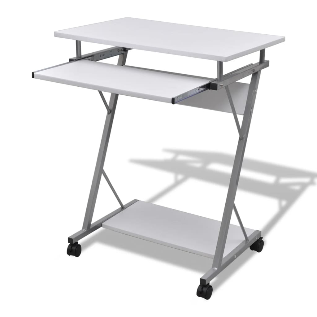 Computer table computer cart PC table office table laptop on wheels white