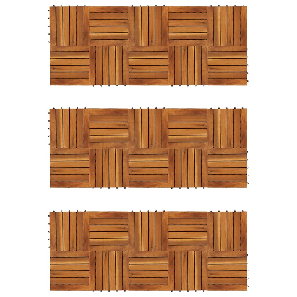 Terrassenfliesen 30 Stk. Vertikales Muster 30x30 cm Akazienholz