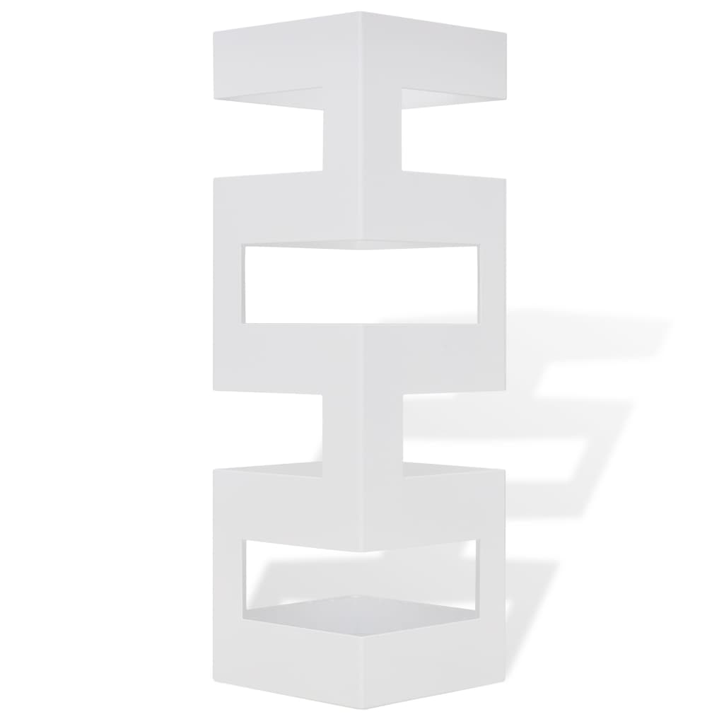 Umbrella stand umbrella holder walking stick steel square white 48.5 cm