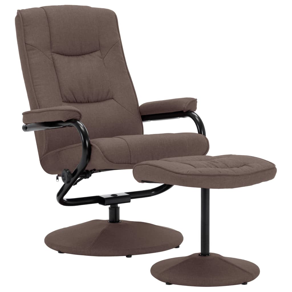 Relaxsessel mit Fußhocker Braun Stoff