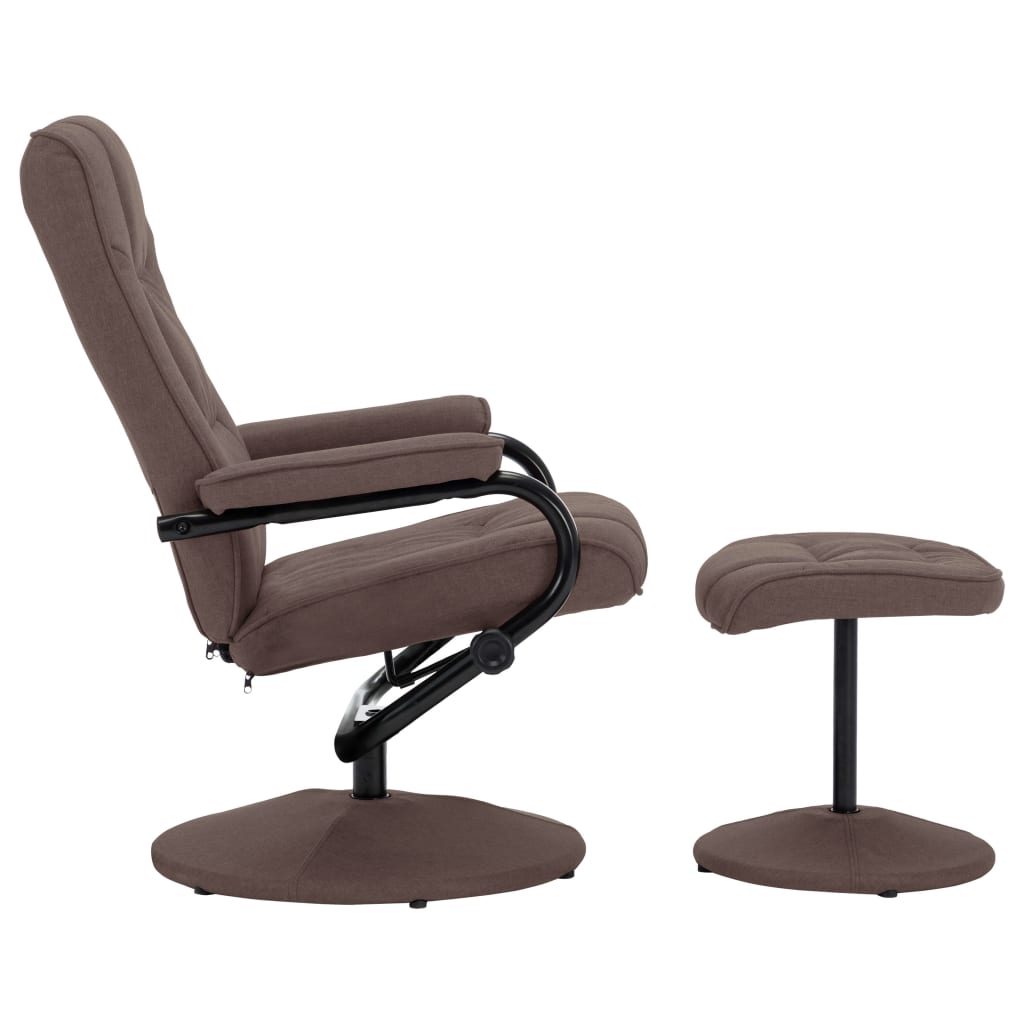 Relaxsessel mit Fußhocker Braun Stoff