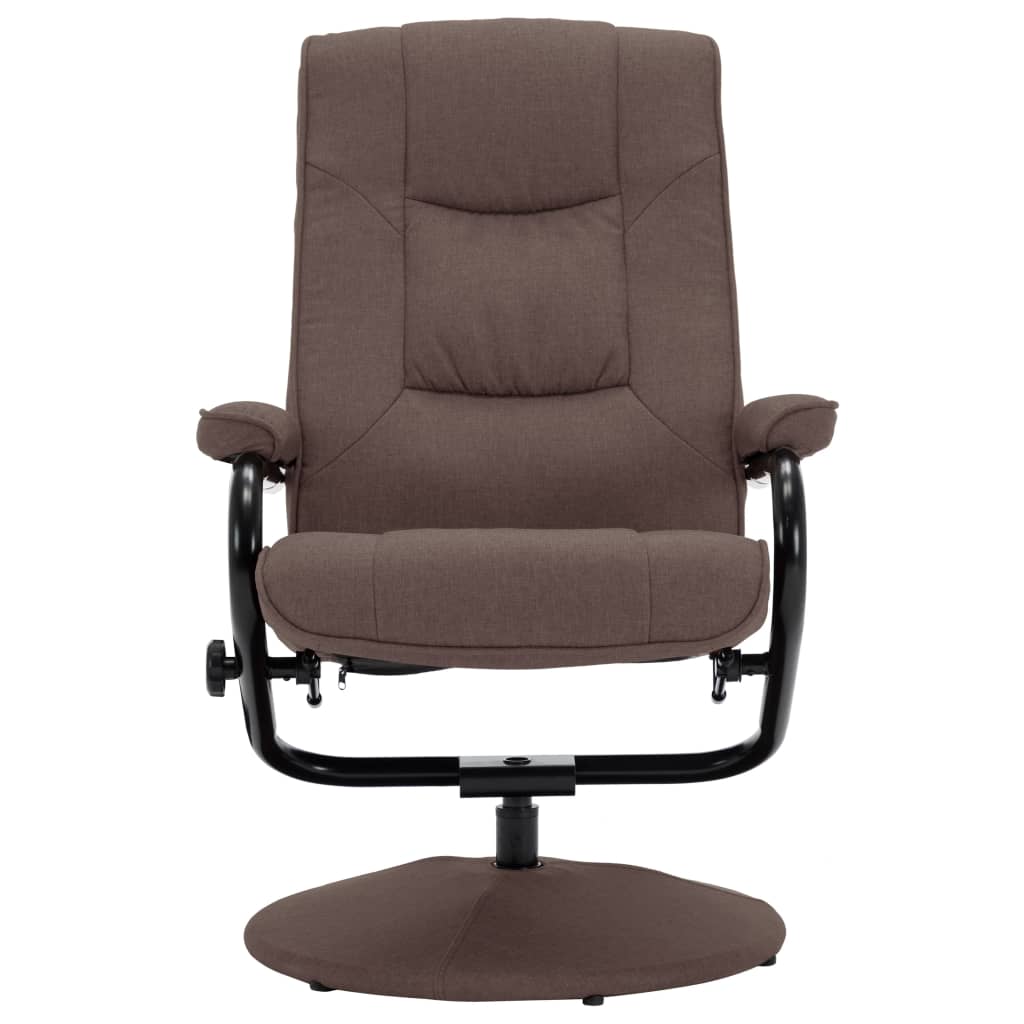 Relaxsessel mit Fußhocker Braun Stoff