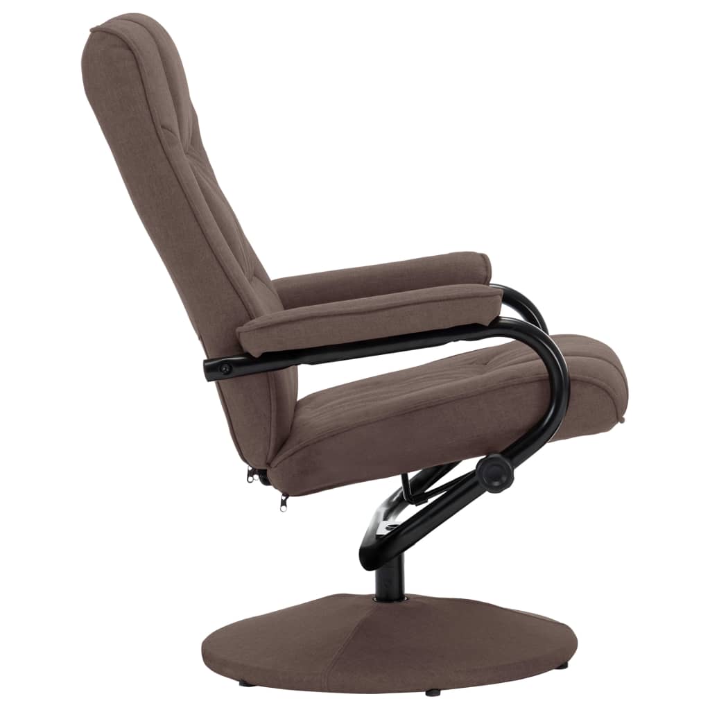 Relaxsessel mit Fußhocker Braun Stoff