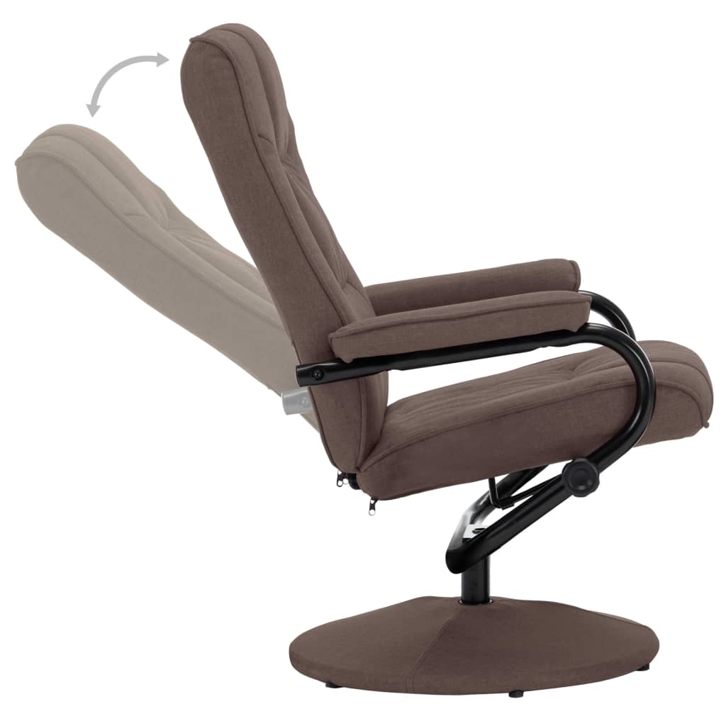 Relaxsessel mit Fußhocker Braun Stoff