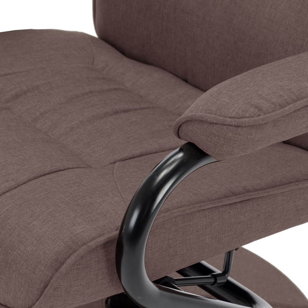 Relaxsessel mit Fußhocker Braun Stoff