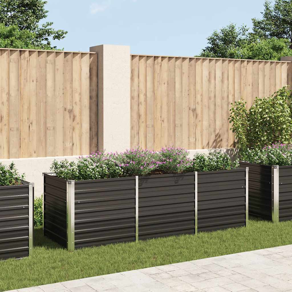 Garten-Hochbeet Anthrazit 240 x 80 x 77 cm Verzinkter Stahl