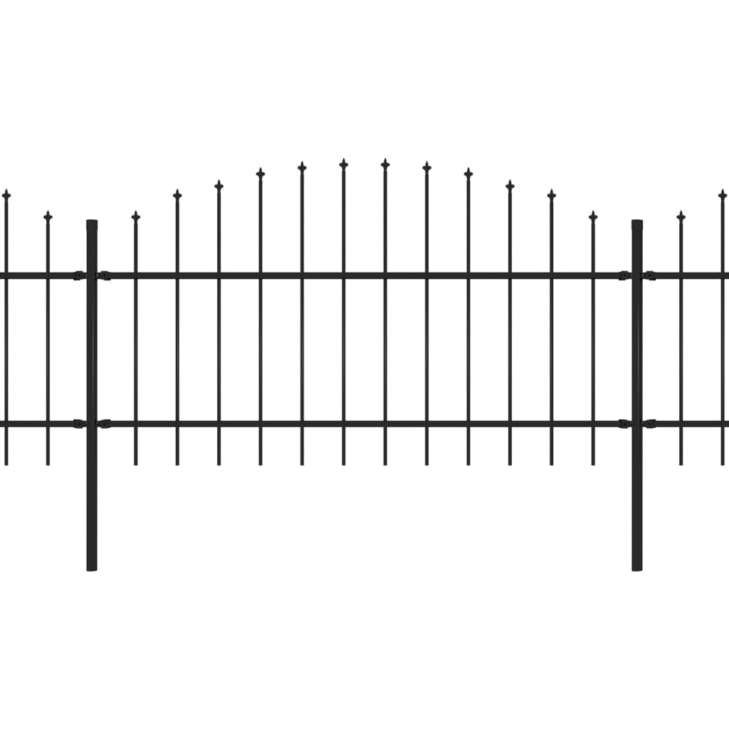 Gartenzaun mit Speerspitze Stahl 537 x 125 cm Schwarz