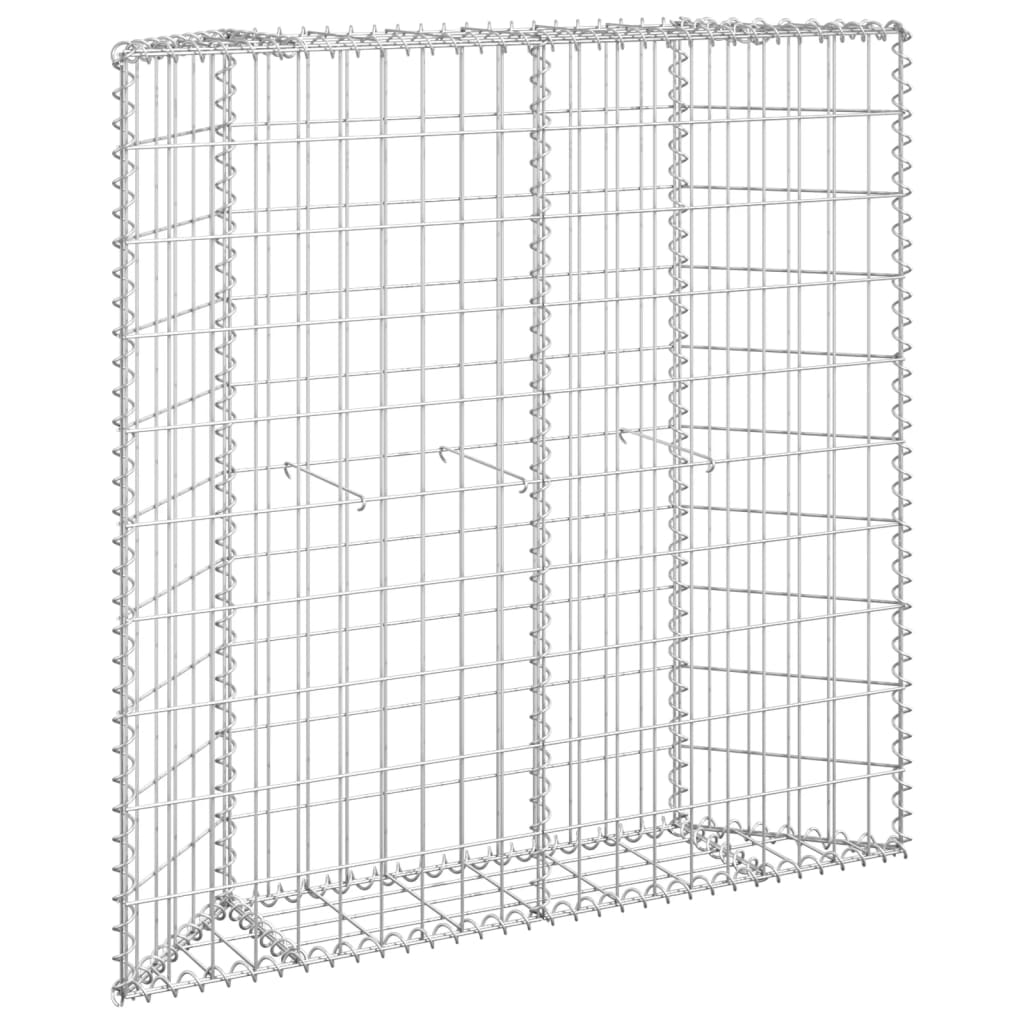 Gabion raised bed trapezoidal shape galvanized steel 100x20x100 cm