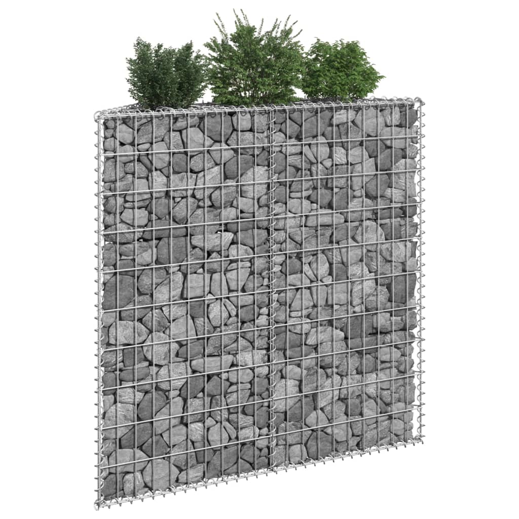 Gabion raised bed trapezoidal shape galvanized steel 100x20x100 cm