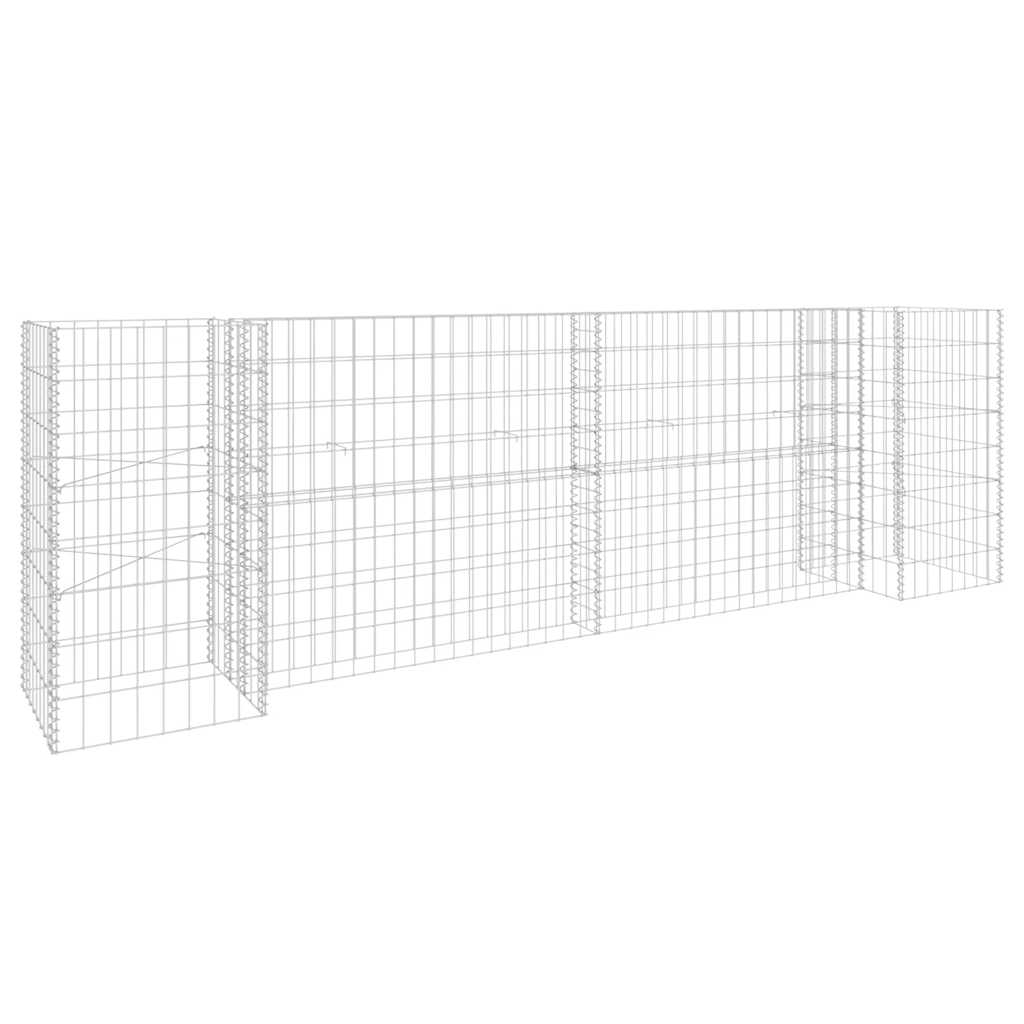 H-shaped gabion planter basket made of steel wire 260x40x80 cm