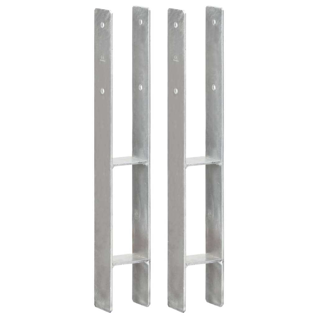 Pfostenträger 2 Stk. Silbern 8×6×60 cm Verzinkter Stahl