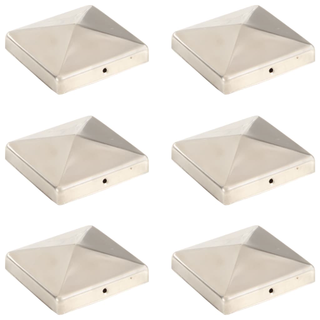 Pfostenkappen 6 Stk. Pyramide Edelstahl 101 x 101 mm