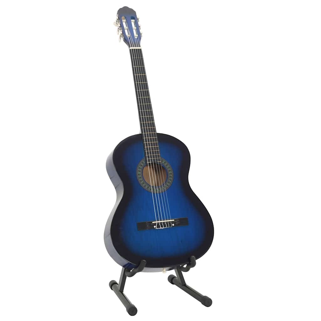 12-tlg. Klassikgitarren-Set für Anfänger Blau 4/4 39"