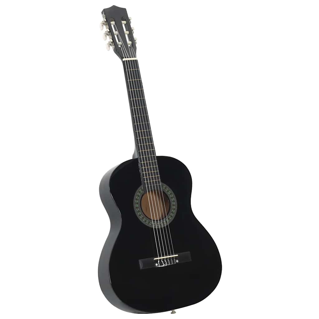 8-tlg. Klassikgitarren-Set für Anfänger Schwarz 3/4 36"