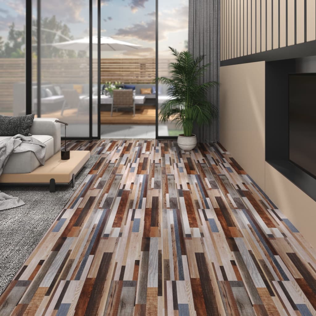 PVC laminate planks 4.46 m² 3 mm self-adhesive multi-coloured