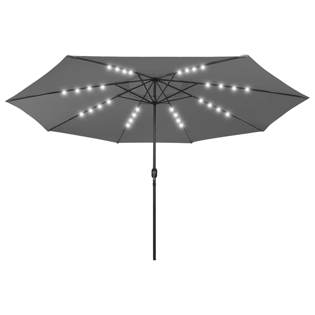 Sonnenschirm mit LED-Beleuchtung 400 cm Anthrazit