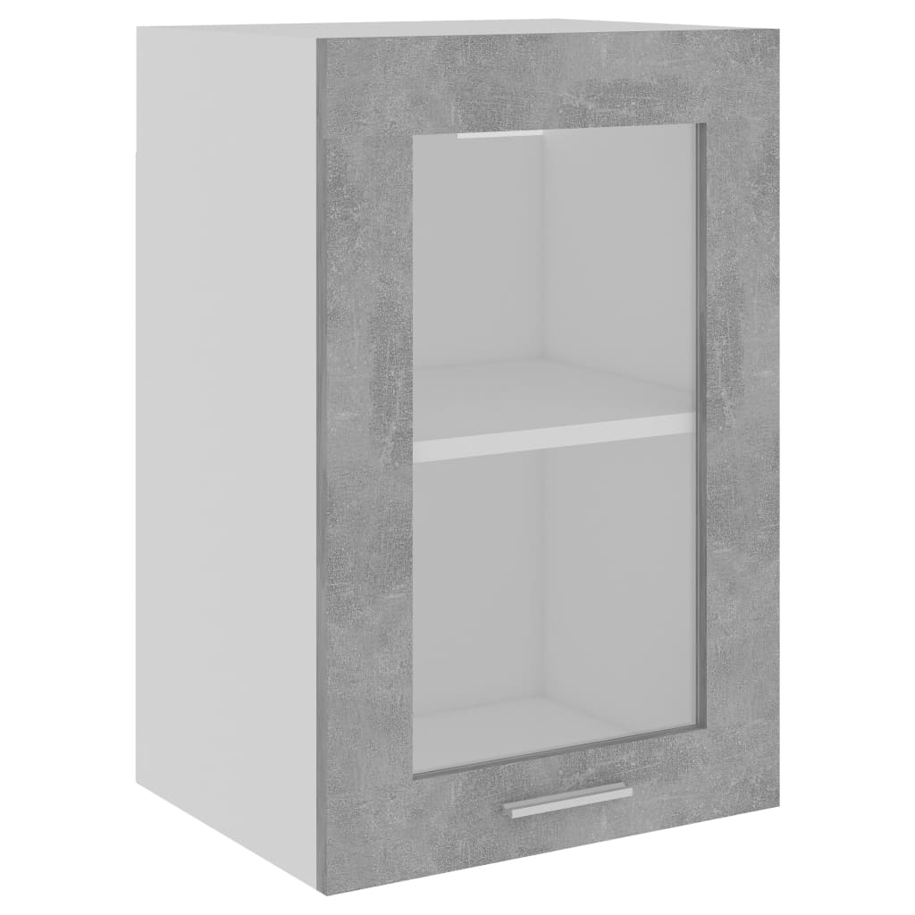 Hängeglasschrank Lyon Betongrau 40x31x60 cm Holzwerkstoff
