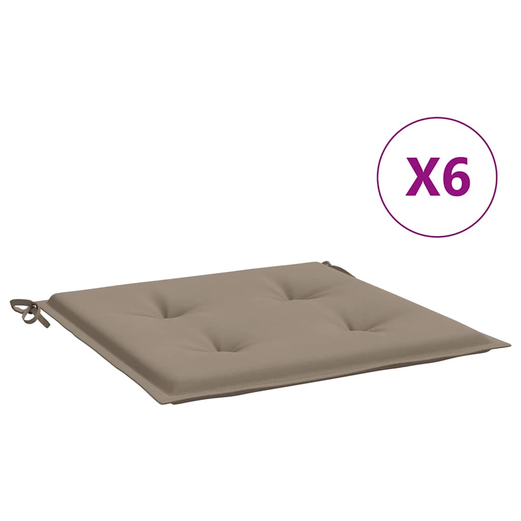 Gartenstuhl-Kissen 6 Stk. Taupe 40x40x4 cm Oxford-Gewebe