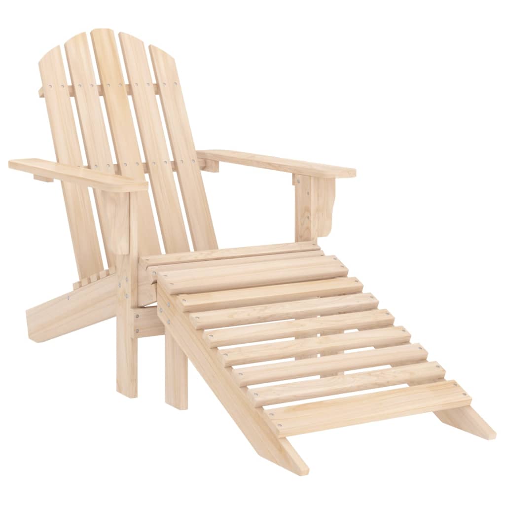 Adirondack garden chair with footrest made of solid fir wood