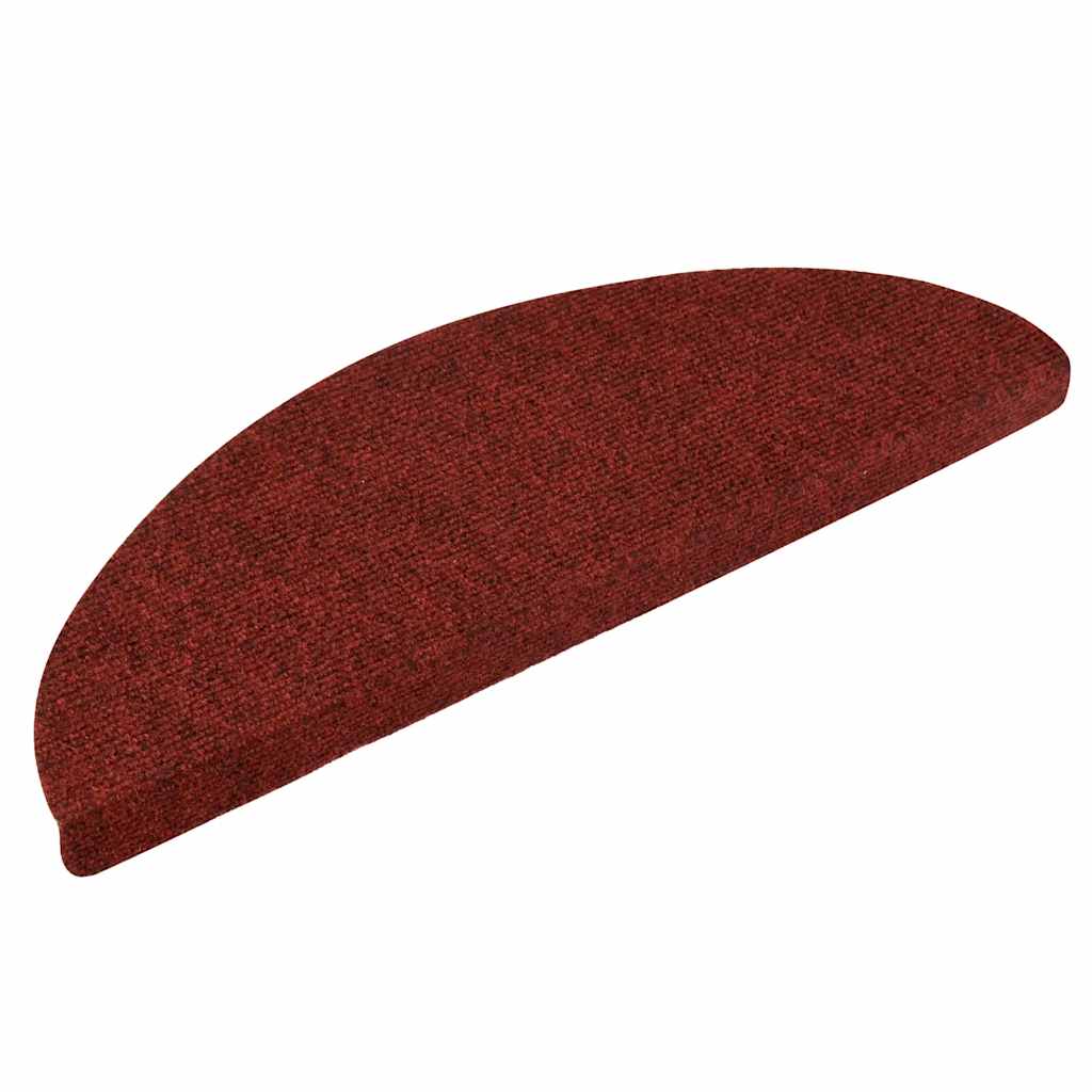 Stufenmatten Selbstklebend 10 Stk. 56x17x3 cm Bordeauxrot Halbrund