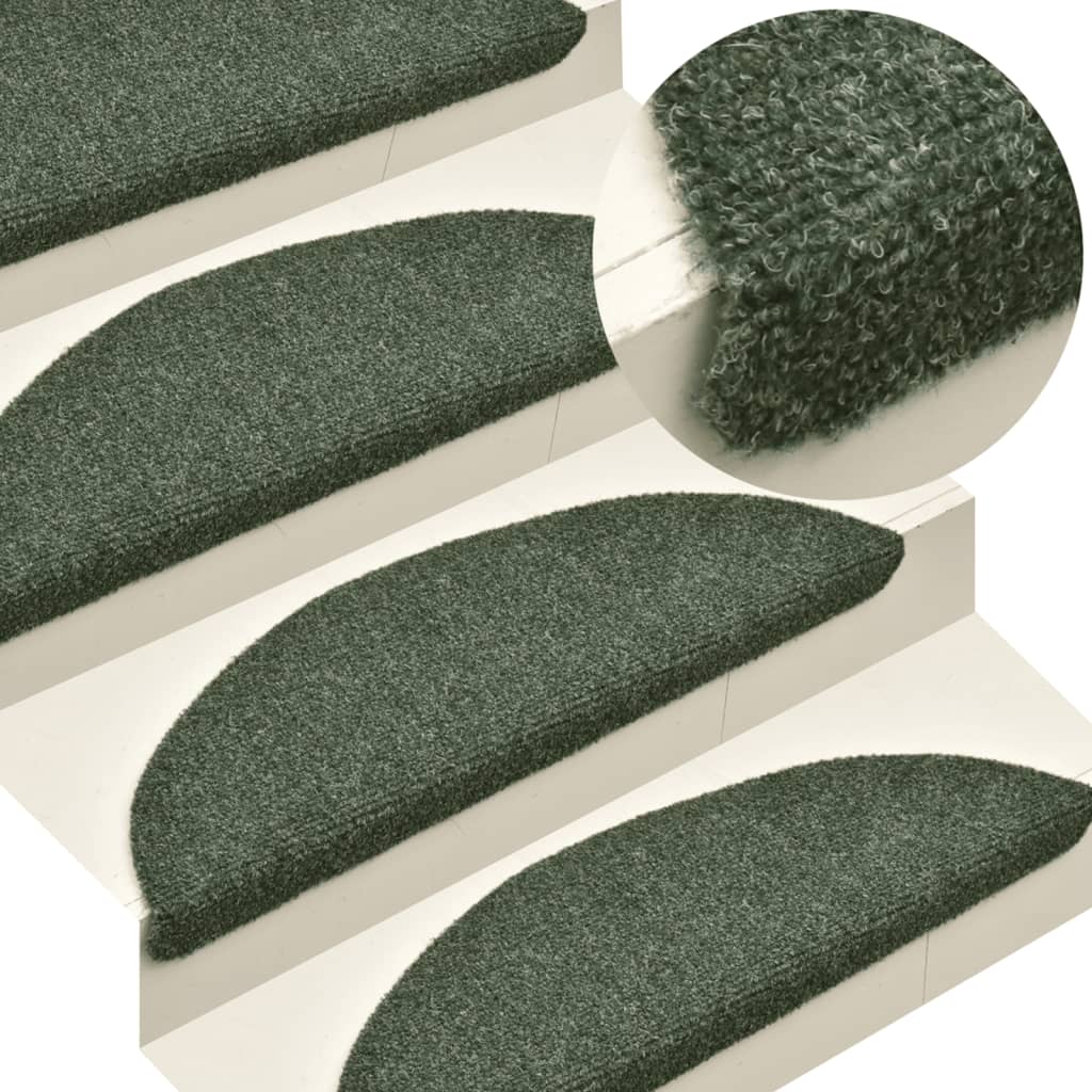 Stufenmatten Selbstklebend 10 Stk. 65x21x4 cm Grün Halbrund Groß