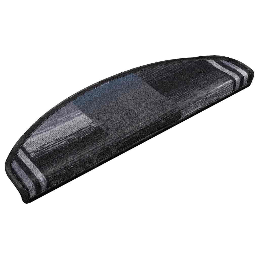 Self-adhesive stair mats, 5 pieces, 65 x 21 x 4 cm, black and grey
