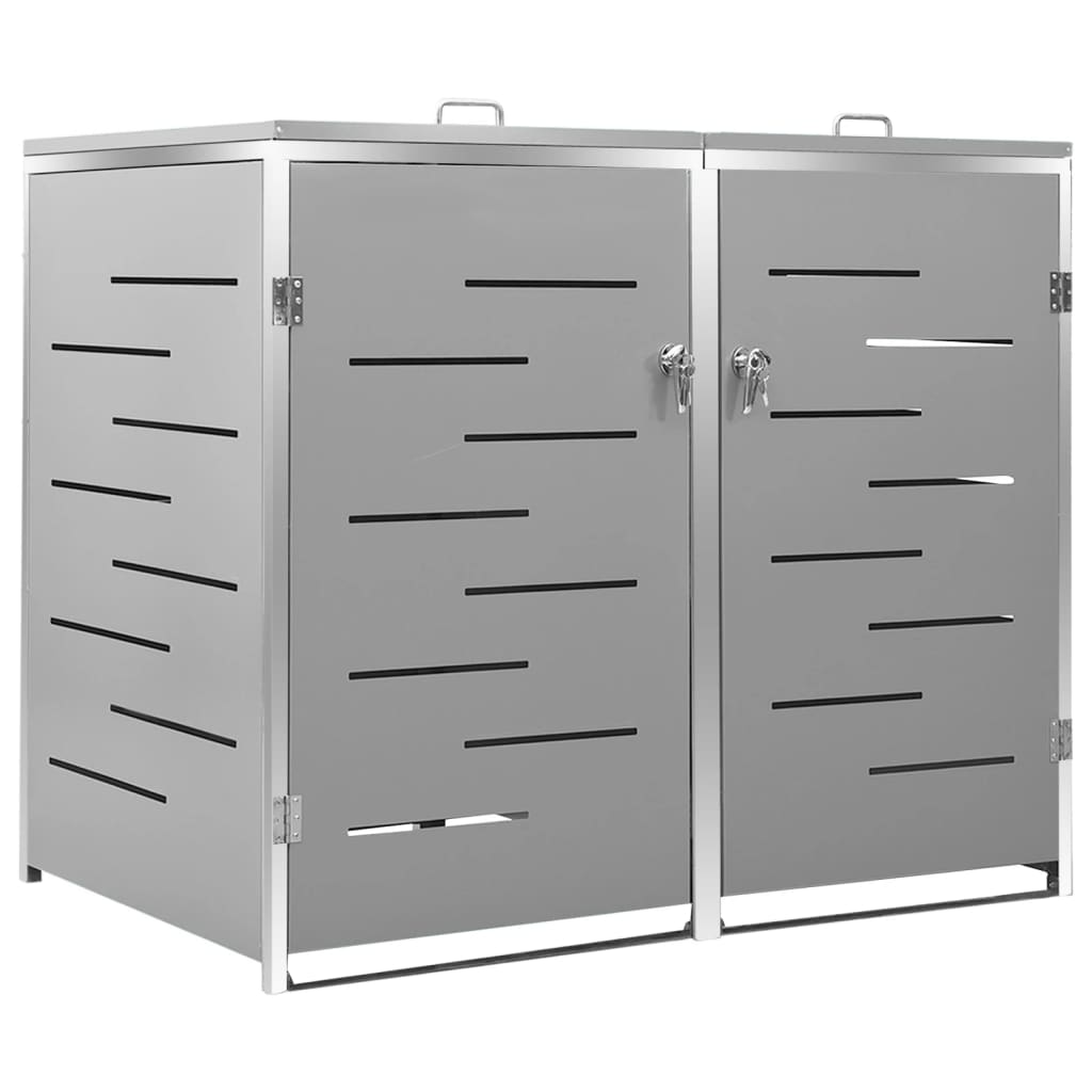 Mülltonnenbox für 2 Tonnen 138x77,5x112,5 cm Edelstahl