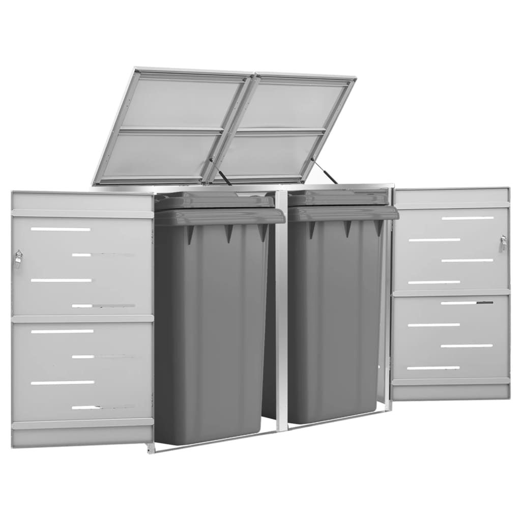 Mülltonnenbox für 2 Tonnen 138x77,5x112,5 cm Edelstahl