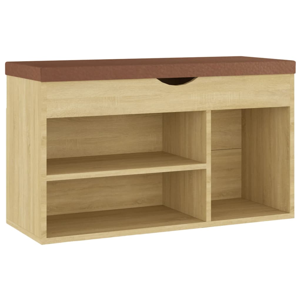 Shoe bench with cushion Sonoma oak 80x30x47 cm wood material