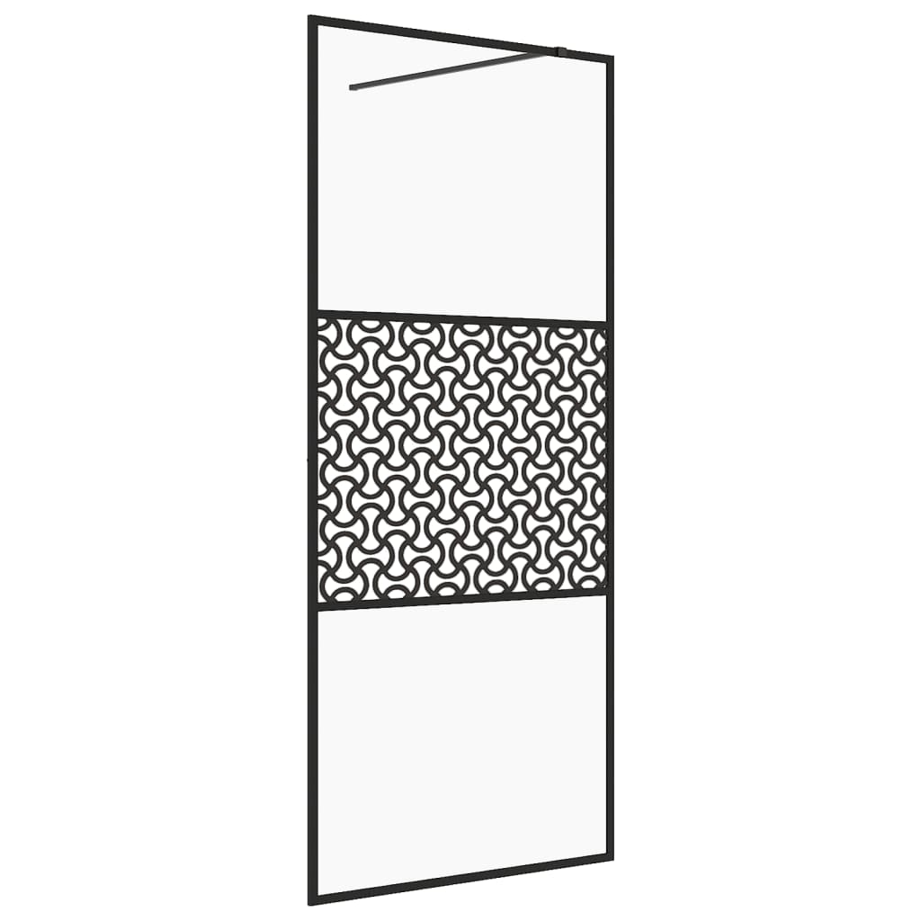 Shower screen for walk-in shower with clear tempered glass 115x195 cm
