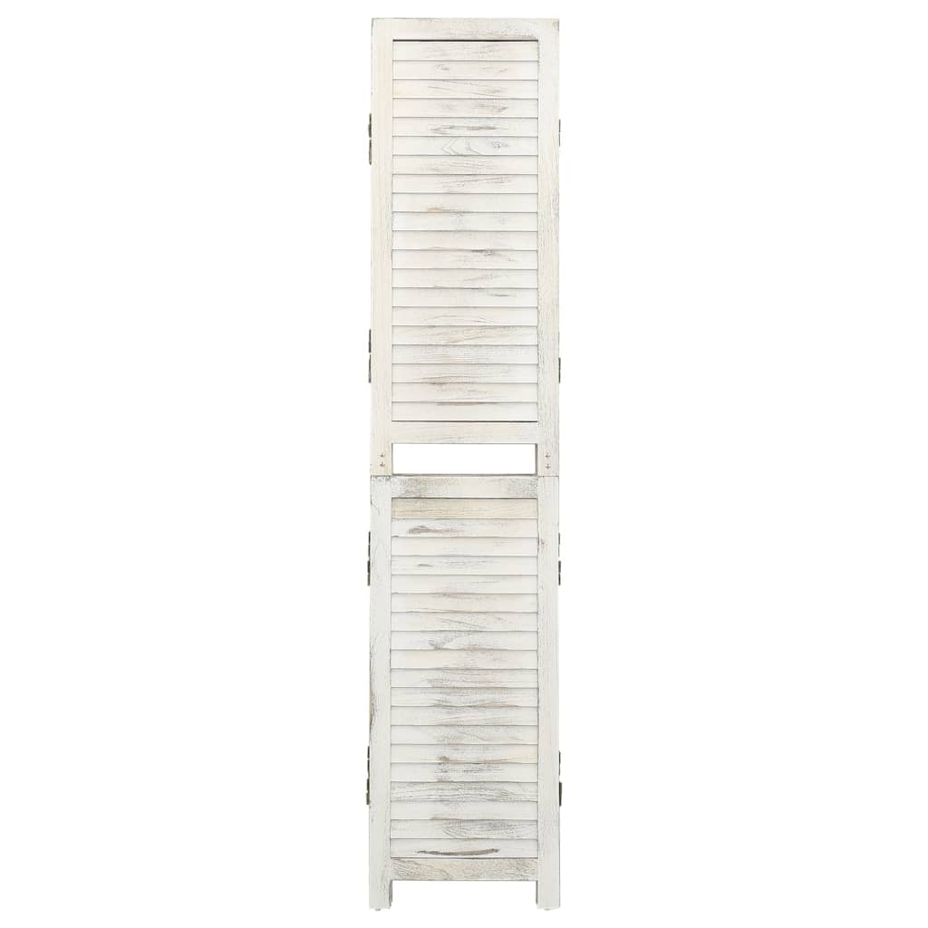 5-tlg. Raumteiler Antikweiß 178,5x166 cm Massivholz