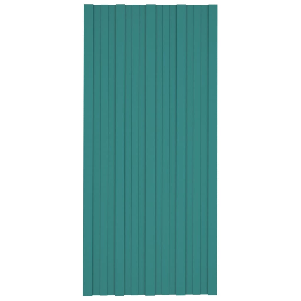 Dachpaneele 12 Stk. Verzinkter Stahl Grün 100x45 cm