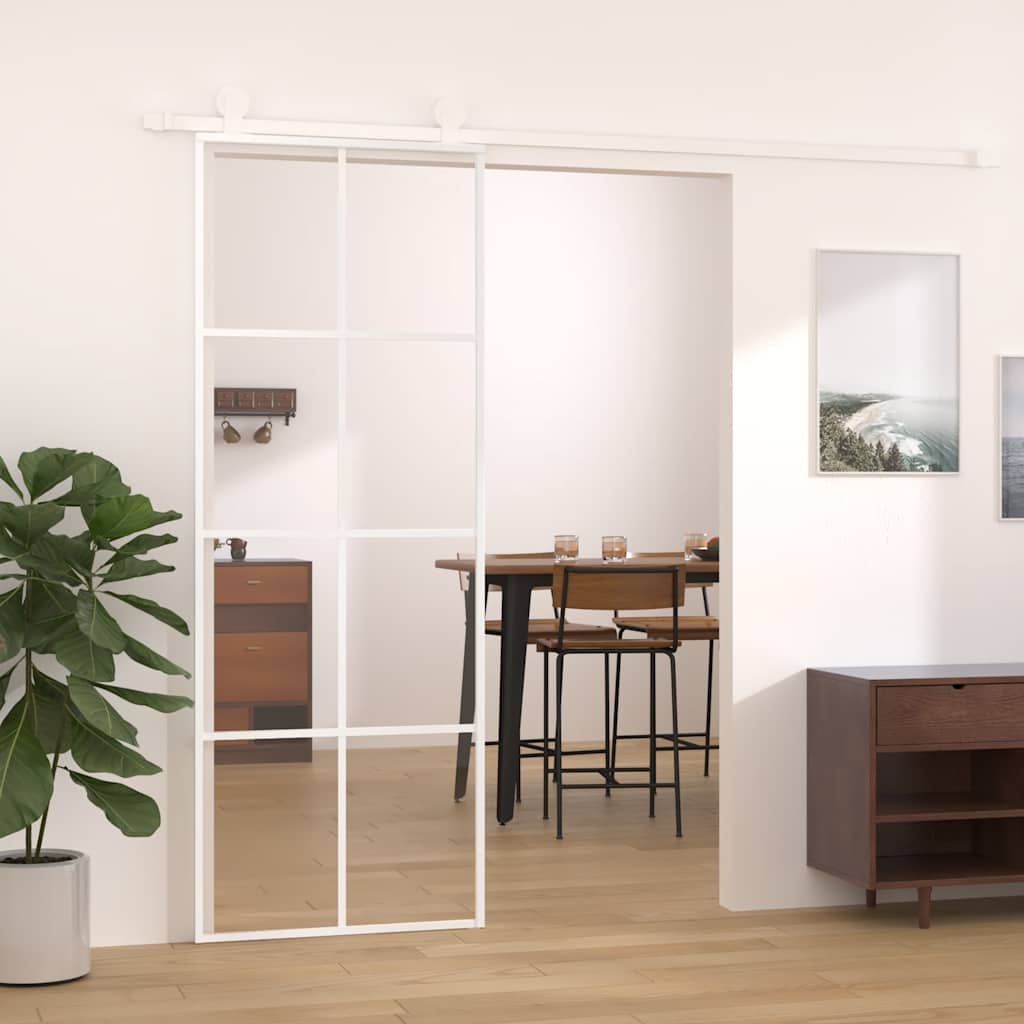 Schiebetür ESG-Glas und Aluminium 76x205 cm Schwarz
