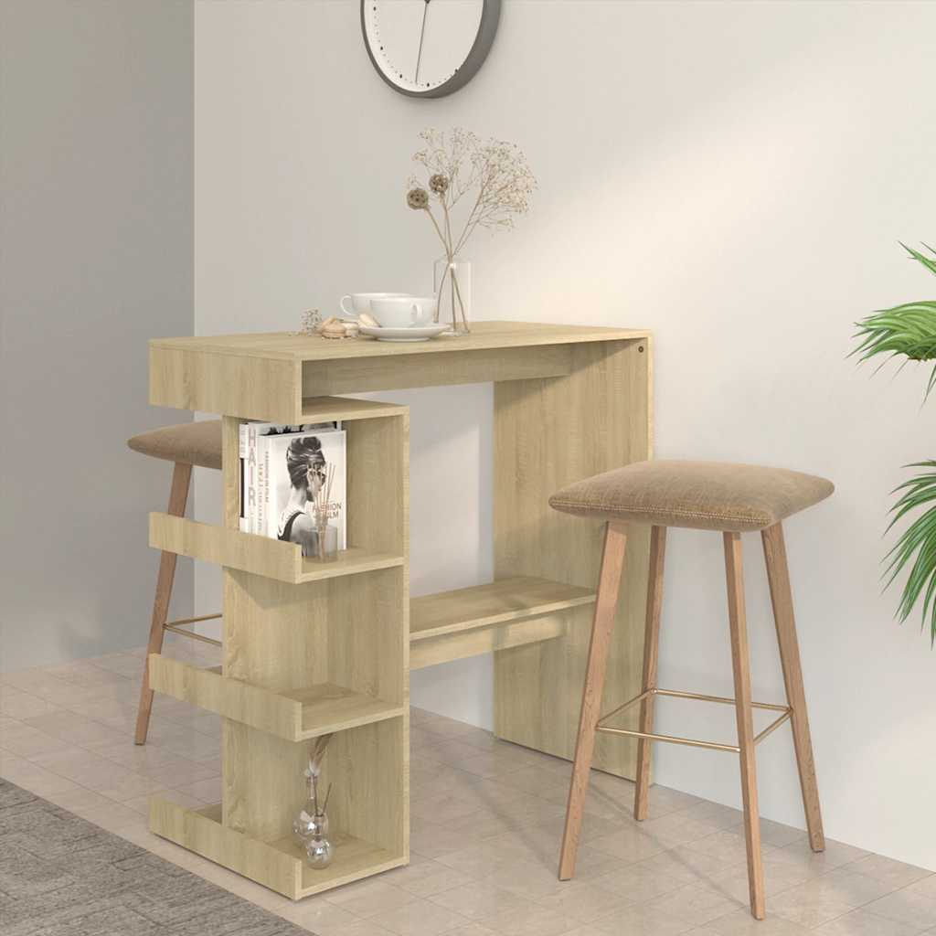 Bartisch mit Regal Sonoma-Eiche 100x50x101,5 cm Holzwerkstoff