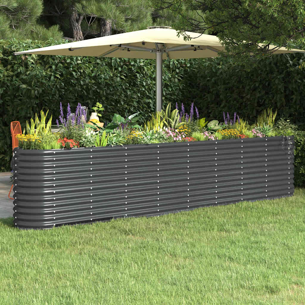 Hochbeet Verzinkter Stahl 332x40x68 cm Anthrazit