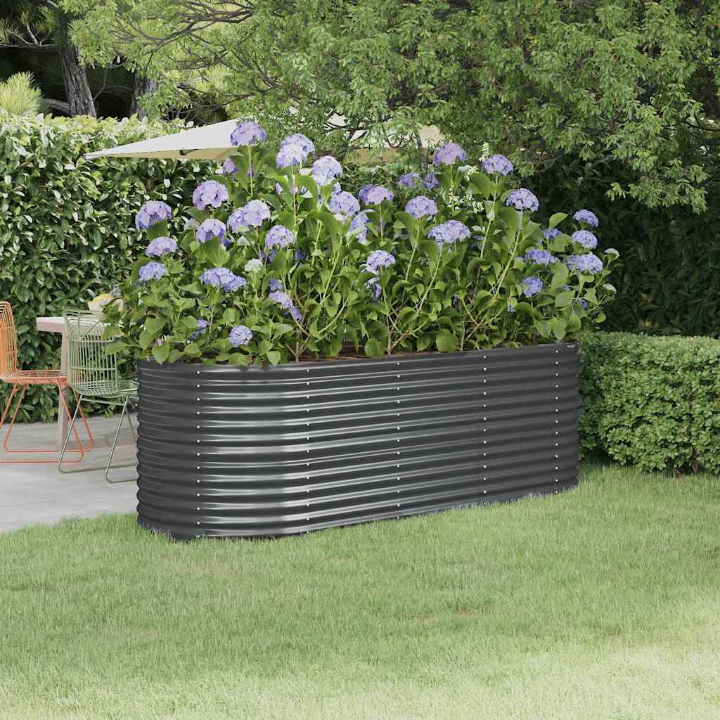Hochbeet Verzinkter Stahl 224x80x68 cm Anthrazit