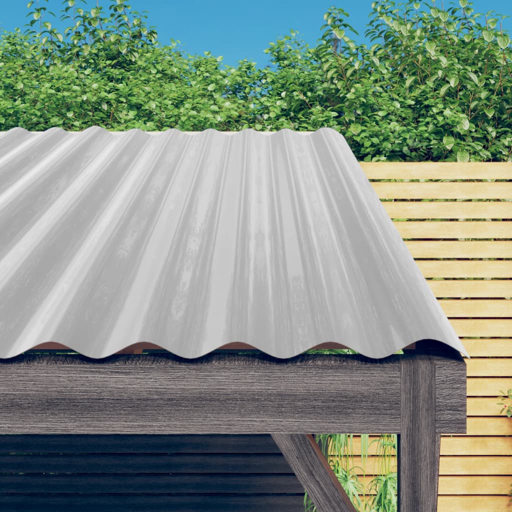 Dachpaneele 12 Stk. Verzinkter Stahl Silber 60x36 cm
