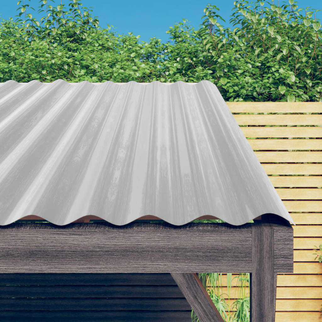Dachpaneele 12 Stk. Verzinkter Stahl Silber 80x36 cm