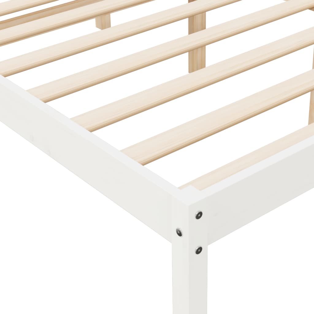 Senior Bed White 150x200 cm Solid Pine Wood