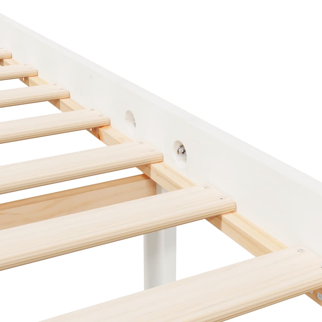 Senior Bed White 150x200 cm Solid Pine Wood