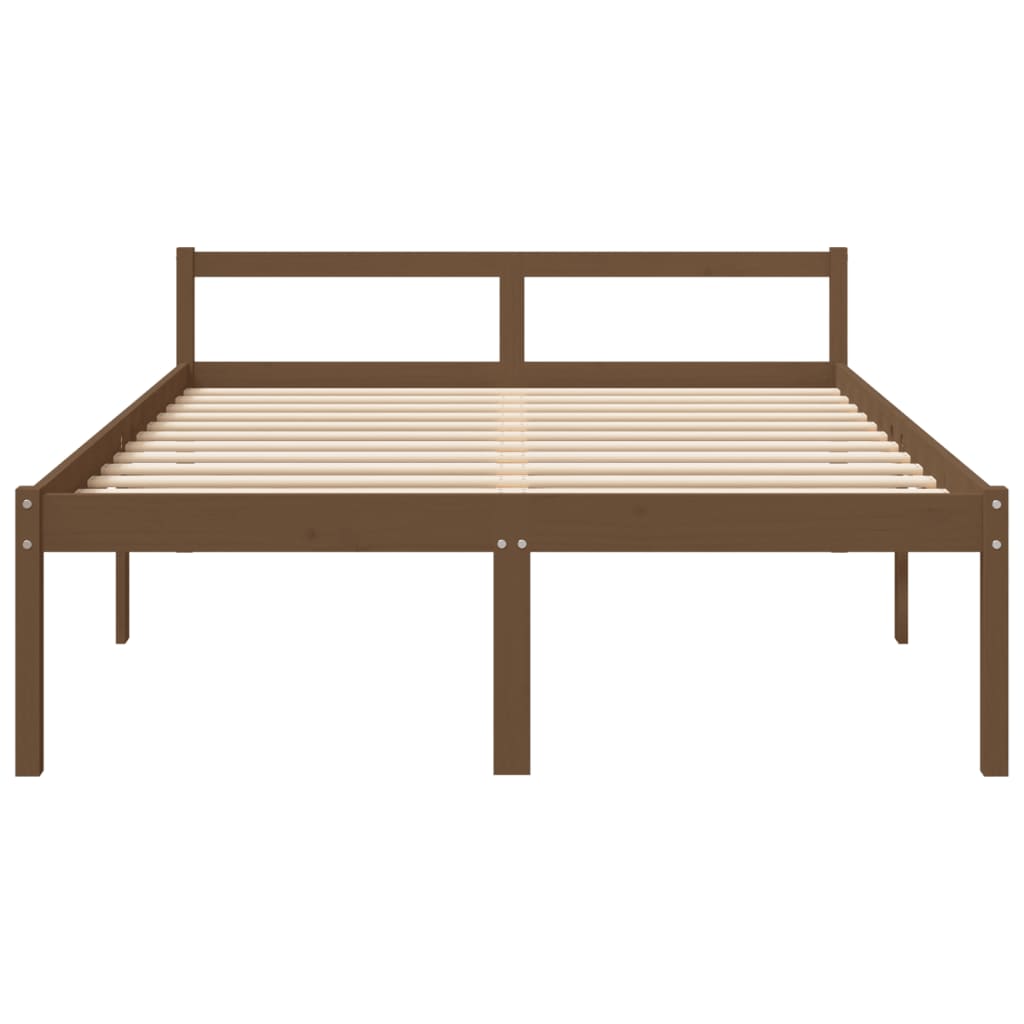 Senior bed honey brown 150x200 cm solid pine wood