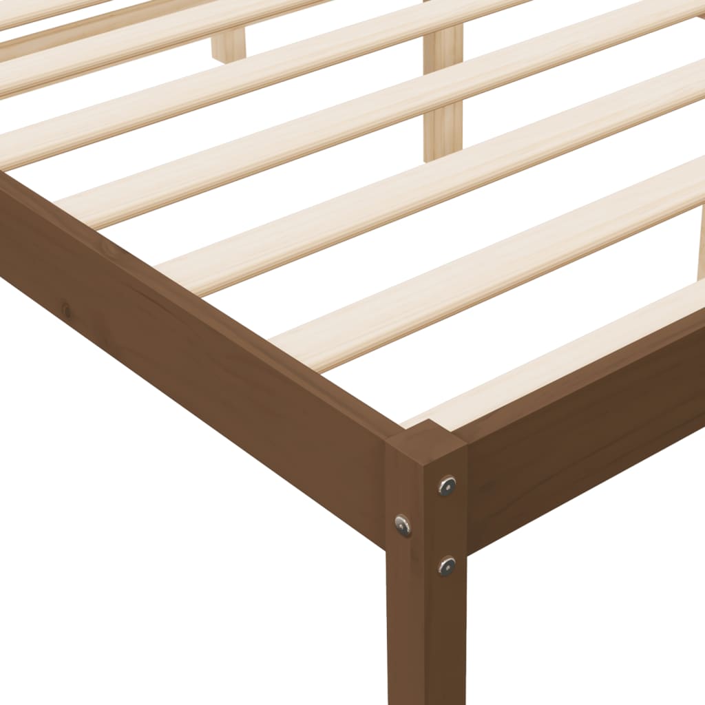 Senior bed honey brown 150x200 cm solid pine wood