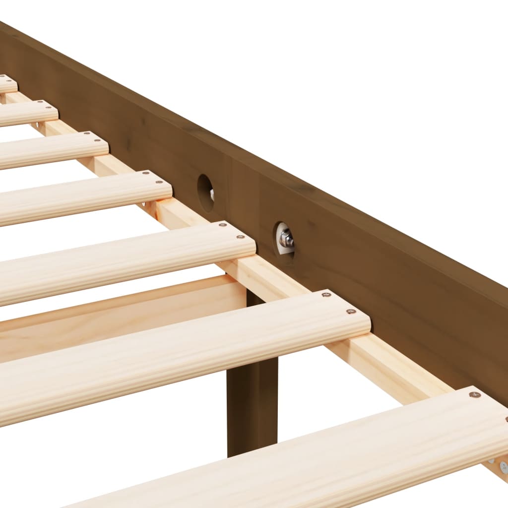 Senior bed honey brown 150x200 cm solid pine wood