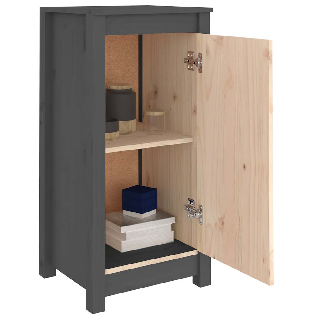 Sideboards 2 Stk. Grau 39x35x80 cm Massivholz Kiefer