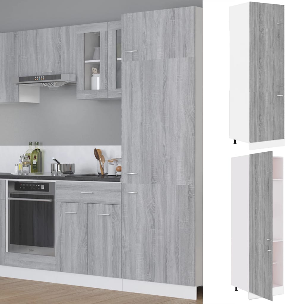 Kühlumbauschrank Lyon Grau Sonoma 60x57x207 cm Holzwerkstoff
