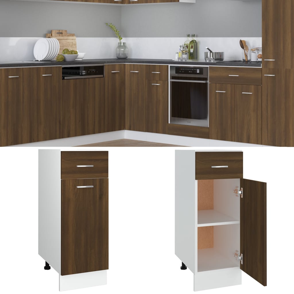 Unterschrank mit Schublade Lyon Braun Eichen-Optik 30x46x81,5 cm