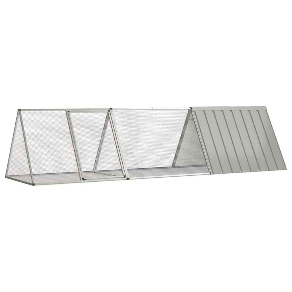 Kaninchenkäfig Grau 302,5x80,5x71 cm Verzinkter Stahl