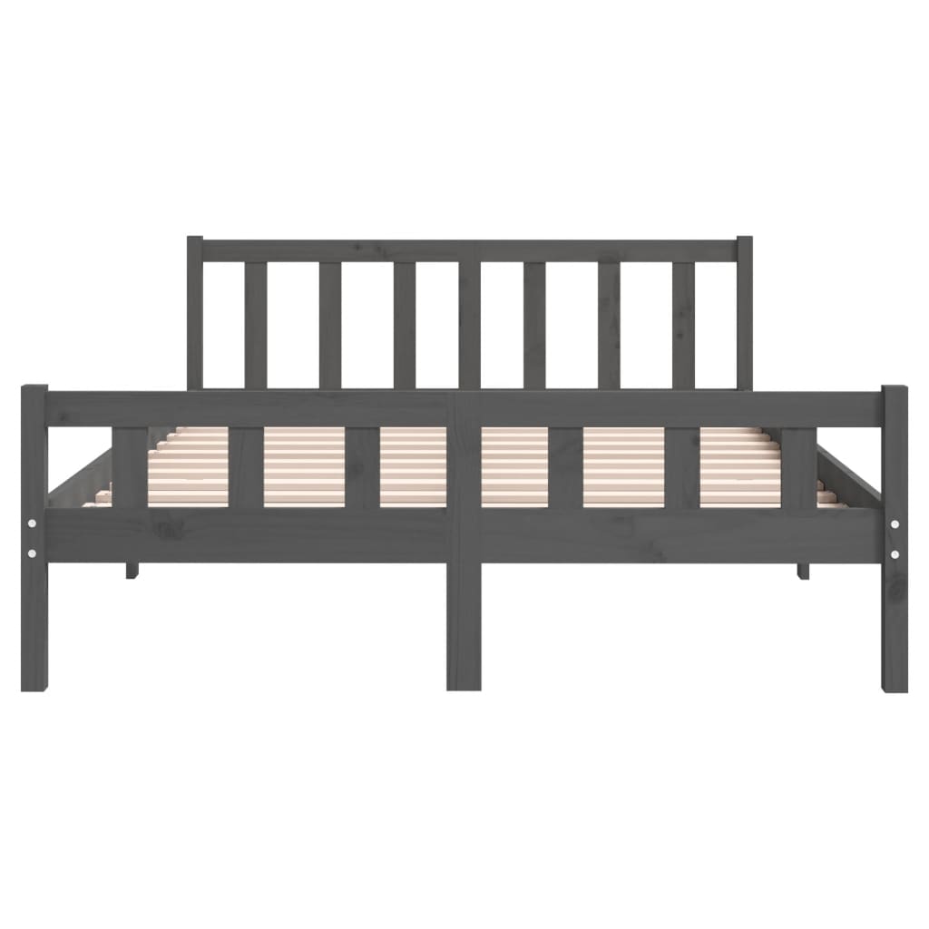Solid wood bed gray 120x200 cm